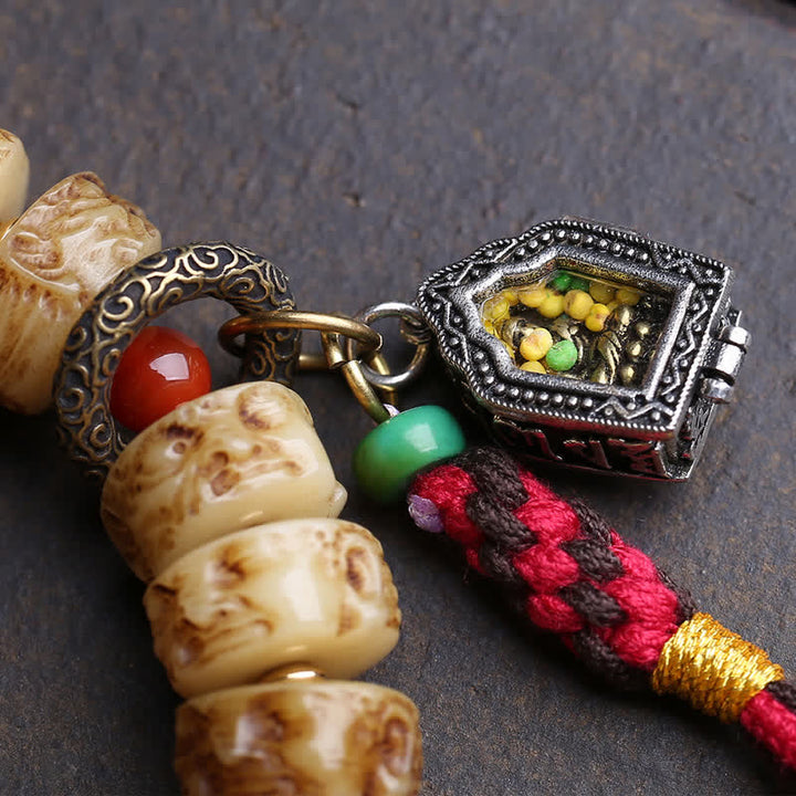 Buddha Stones Pulsera de protección del bosque del Señor de los Cadáveres con cuentas de hueso tibetanas - image 2