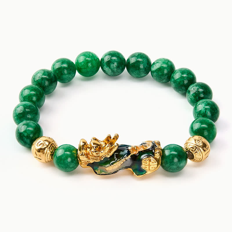 Buddha Stones Pulsera curativa PiXiu con cuentas de jade cian natural que cambia de color - image 5