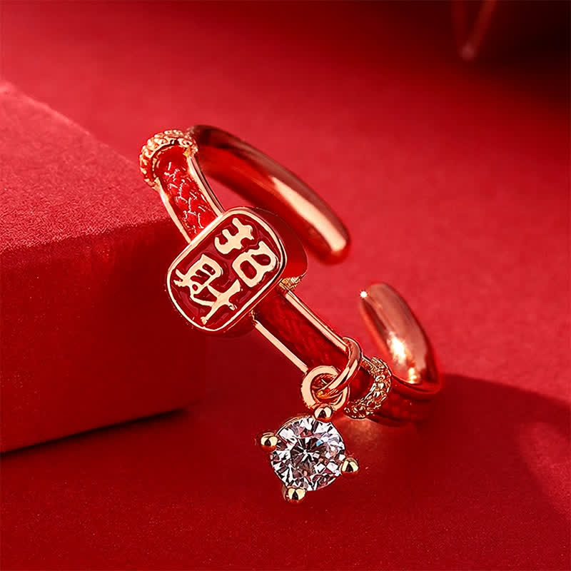 Buddha Stones Anillo de amuleto de la suerte y la riqueza con hilo rojo de aleación de cobre - image 8