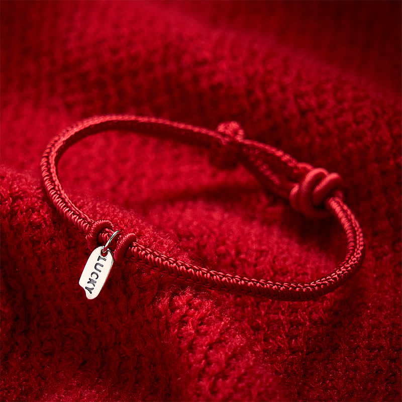 Buddha Stones Pulsera ajustable con dije de la suerte, hecha a mano con hilo trenzado rojo. - image 9