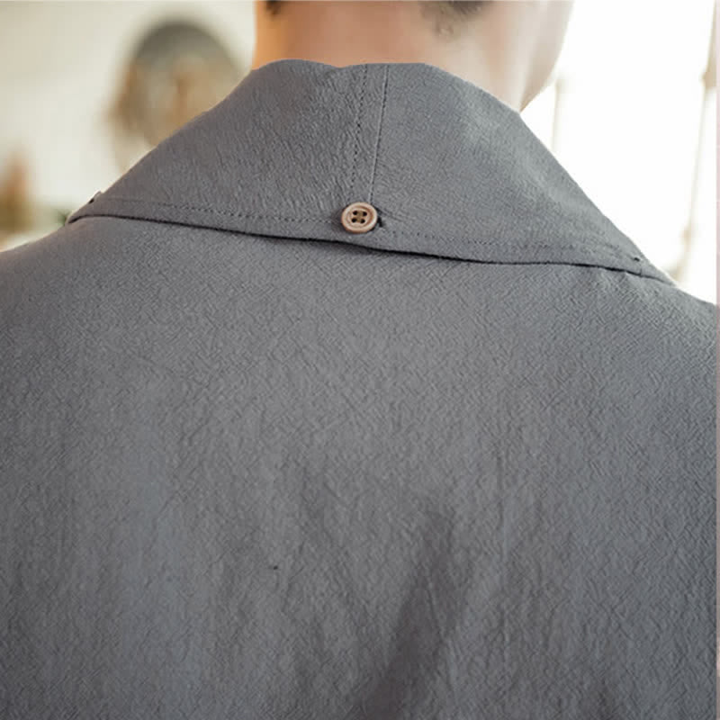 Buddha Stones Kimono minimalista liso para hombre, estilo casual, primavera-otoño. - image 11
