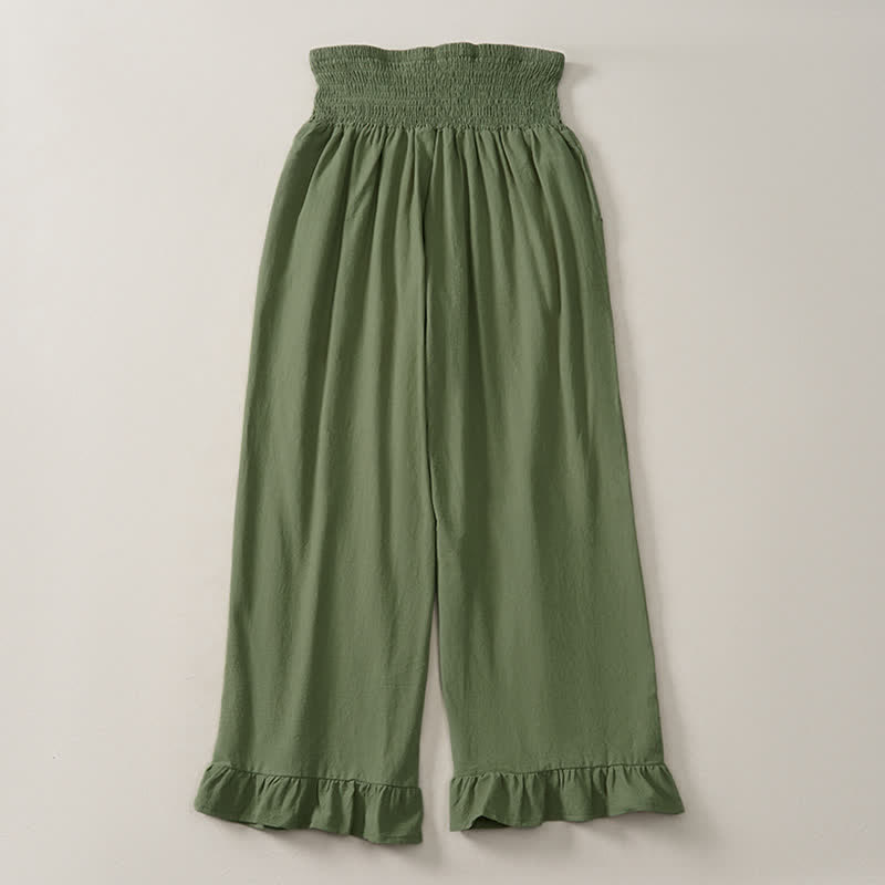 Buddha Stones Pantalones tobilleros de mujer de corte recto con bolsillos, estilo boho casual de primavera/verano. - image 20