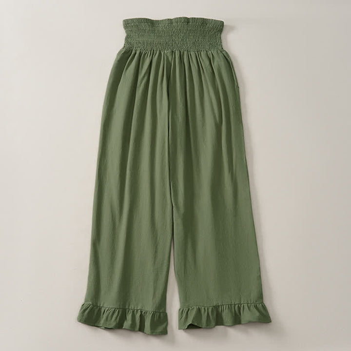 Buddha Stones Pantalones tobilleros de mujer de corte recto con bolsillos, estilo boho casual de primavera/verano. - image 20