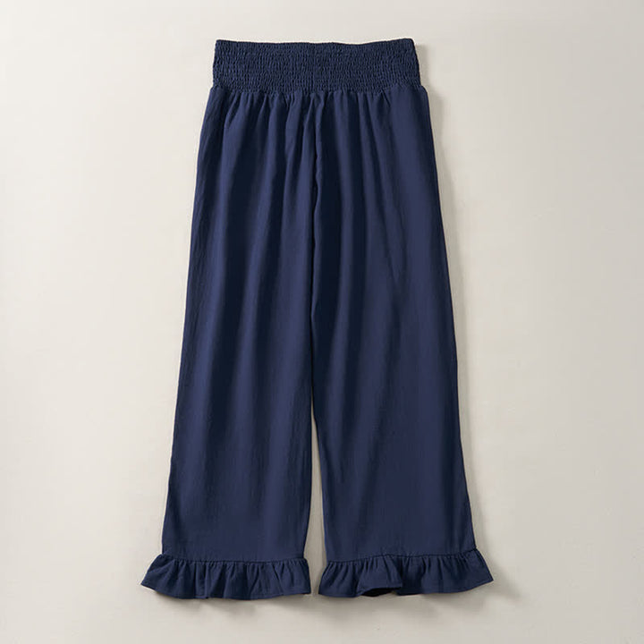 Buddha Stones Pantalones tobilleros de mujer de corte recto con bolsillos, estilo boho casual de primavera/verano. - image 1