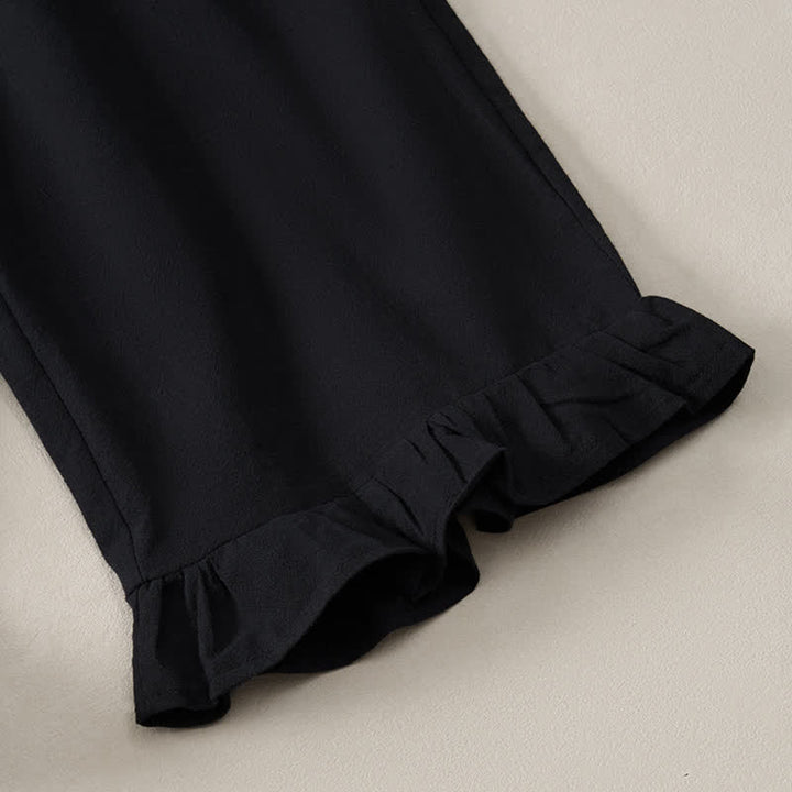 Buddha Stones Pantalones tobilleros de mujer de corte recto con bolsillos, estilo boho casual de primavera/verano. - image 15
