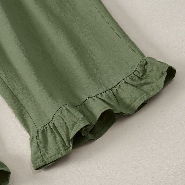 Buddha Stones Pantalones tobilleros de mujer de corte recto con bolsillos, estilo boho casual de primavera/verano. - image 26
