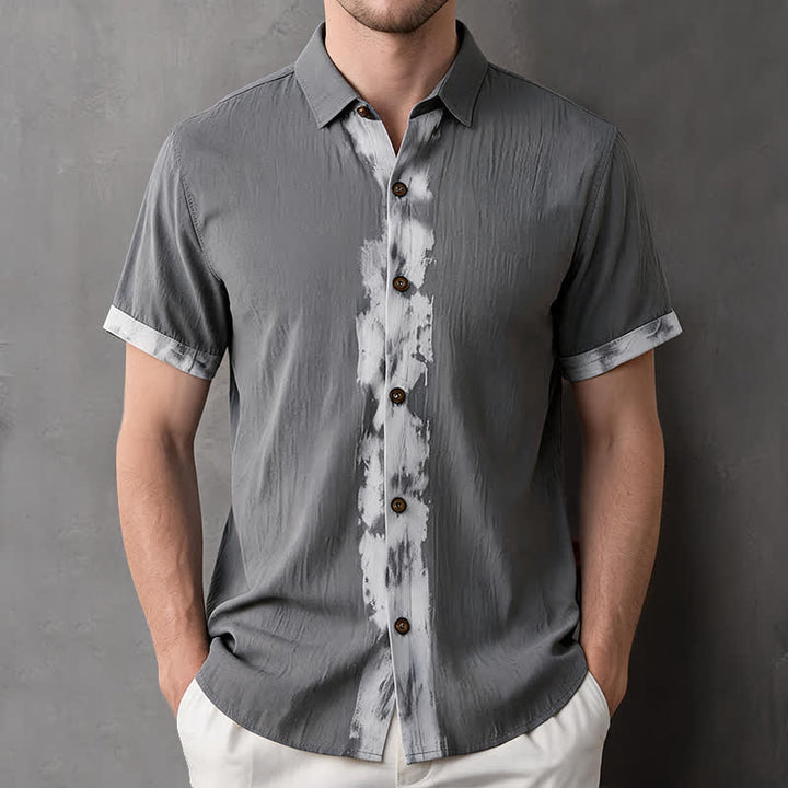 Buddha Stones Camisas de manga corta para hombre, estilo boho casual veraniego con estampado tie-dye. - Gris - US/UK/AU42, EU52 (3XL) - image 16
