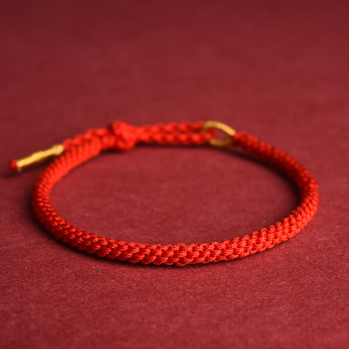 Buddha Stones Pulsera protectora ajustable tejida a mano con hilo rojo - Rojo - image 6