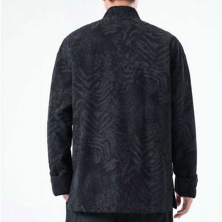Chaquetas de hombre de pana con estampado abstracto estilo Tang, con bolsillos de parche, diseño de Buddha Stones , otoño/invierno y bolsillo. - image 10