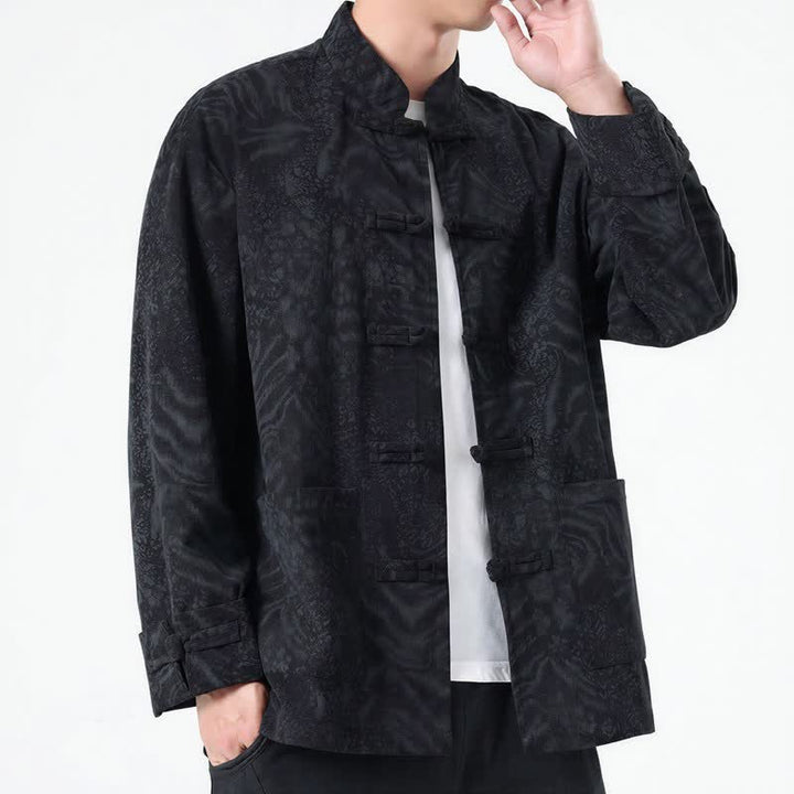 Chaquetas de hombre de pana con estampado abstracto estilo Tang, con bolsillos de parche, diseño de Buddha Stones , otoño/invierno y bolsillo. - image 13