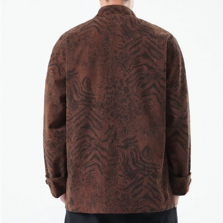 Chaquetas de hombre de pana con estampado abstracto estilo Tang, con bolsillos de parche, diseño de Buddha Stones , otoño/invierno y bolsillo. - image 2