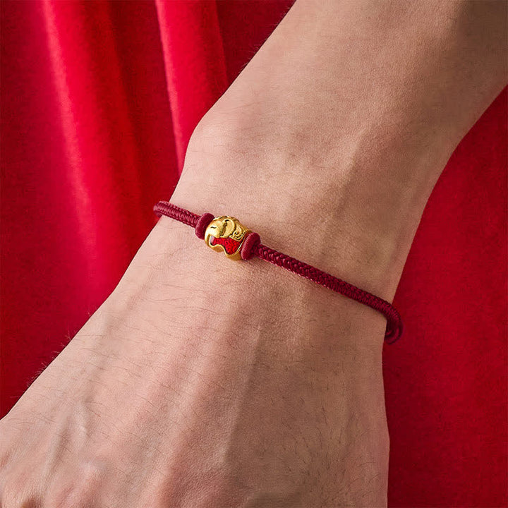Buddha Stones Pulsera de cobre con elefante y cuerda roja - image 12