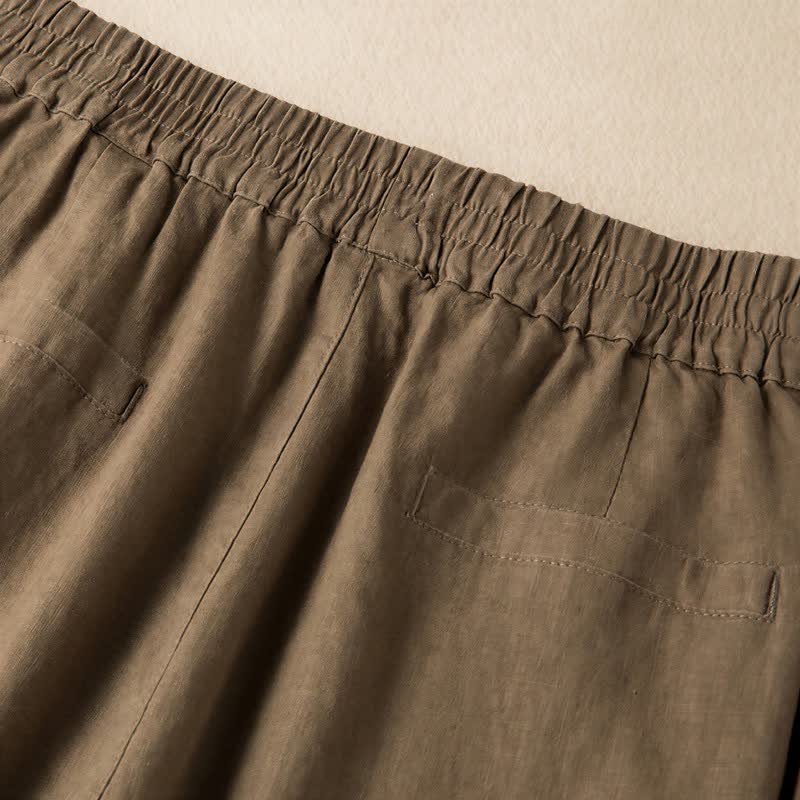 Pantalones anchos de mujer con bolsillos, de color liso y estampado de Buddha Stones. - image 1