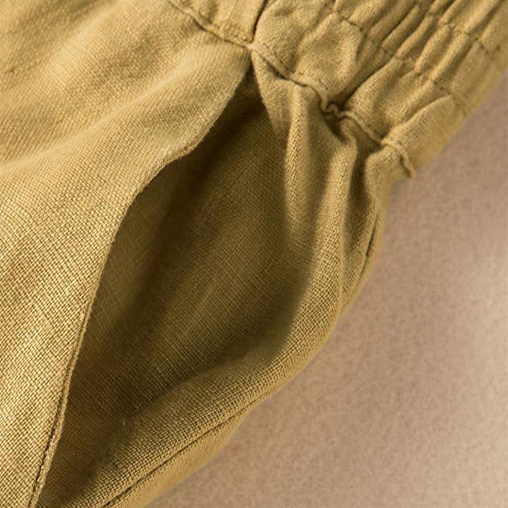 Pantalones anchos de mujer con bolsillos, de color liso y estampado de Buddha Stones. - image 28