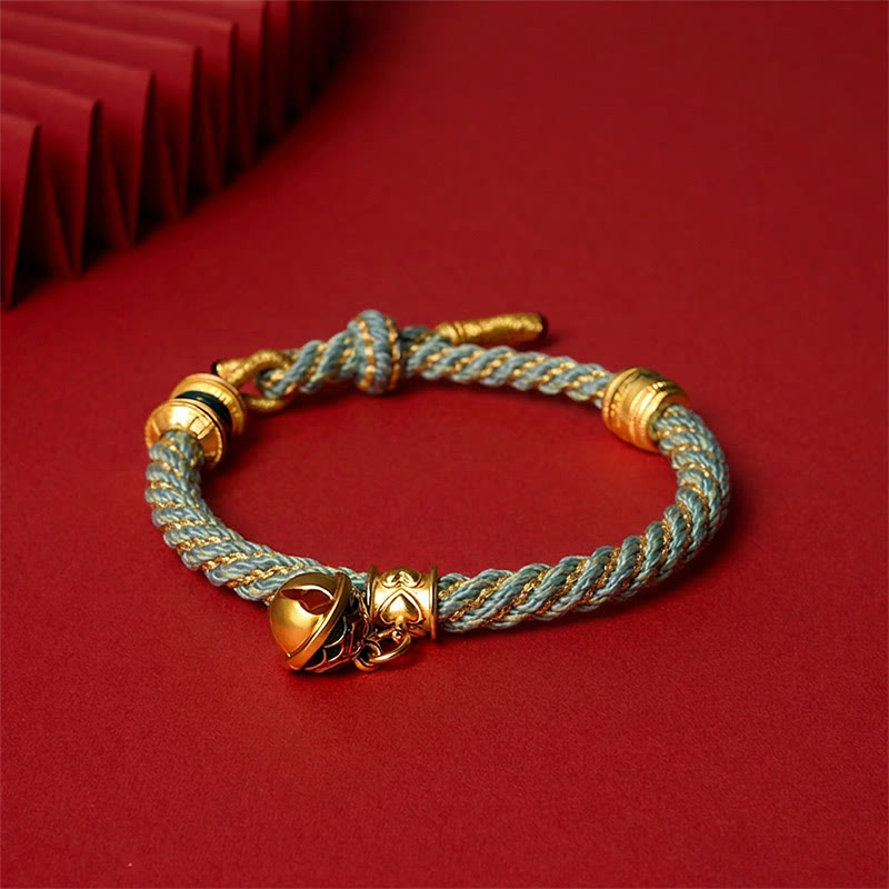 Buddha Stones Pulsera de cuerda tibetana con campana de esmalte de cobre y sabiduría - image 17