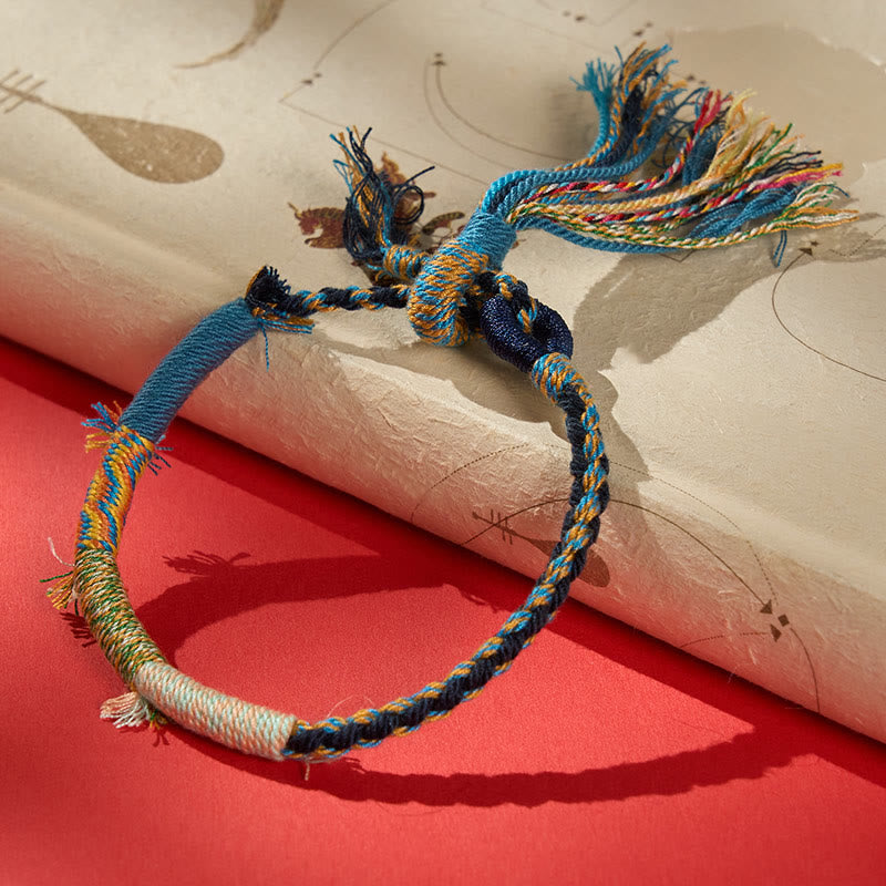 Buddha Stones Pulsera ajustable con borla estilo retro bohemio de cuerda de algodón - image 15