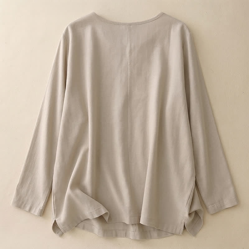 Camiseta informal de manga corta con cuello redondo y diseño holgado para mujer con estampado de Buddha Stones. - image 29