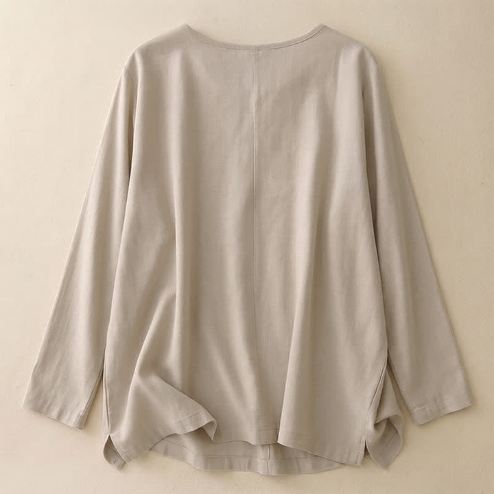 Camiseta informal de manga corta con cuello redondo y diseño holgado para mujer con estampado de Buddha Stones. - image 29