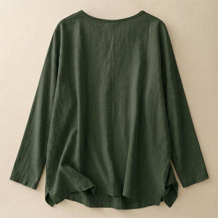Camiseta informal de manga corta con cuello redondo y diseño holgado para mujer con estampado de Buddha Stones. - image 38
