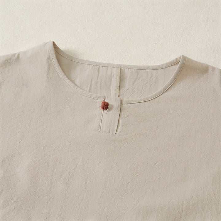 Camiseta informal de manga corta con cuello redondo y diseño holgado para mujer con estampado de Buddha Stones. - image 30