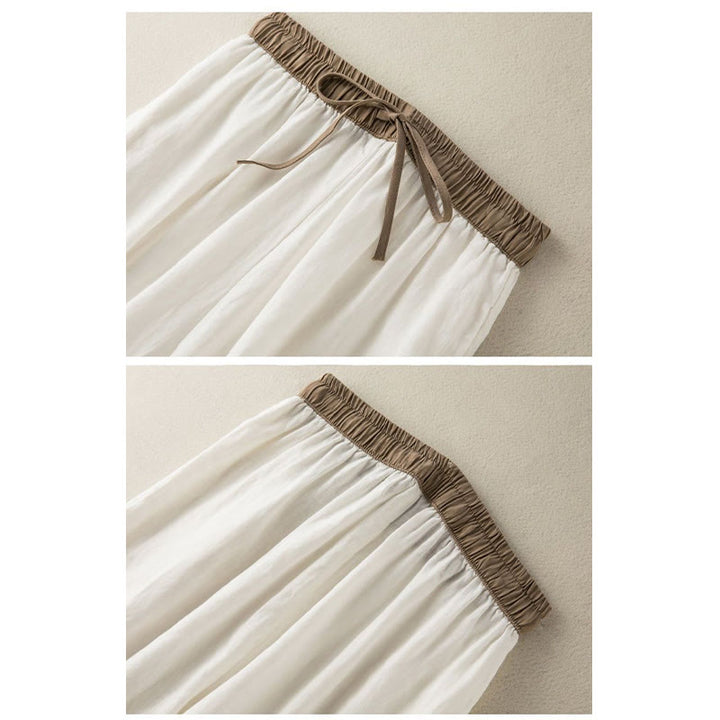 Pantalones harén de algodón liso con cordón y bolsillos para mujer con Buddha Stones - image 10