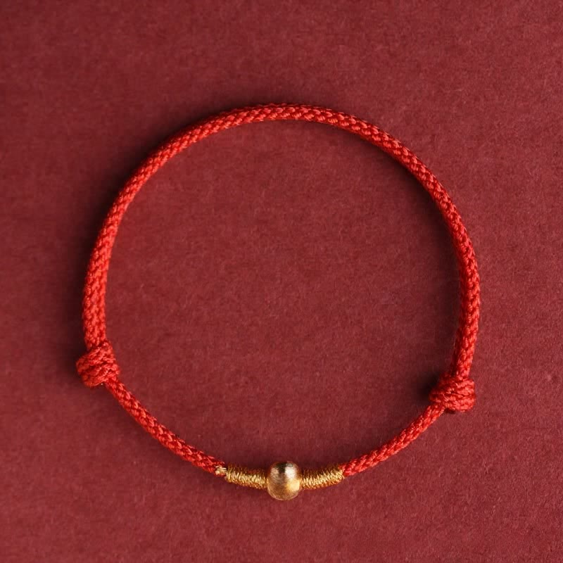 Buddha Stones Pulsera tobillera protectora tejida a mano con hilo rojo - Rojo - Tobillera (Circunferencia 19–24 cm) - image 6