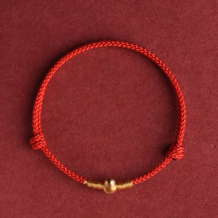 Buddha Stones Pulsera tobillera protectora tejida a mano con hilo rojo - Rojo - Tobillera (Circunferencia 19–24 cm) - image 6