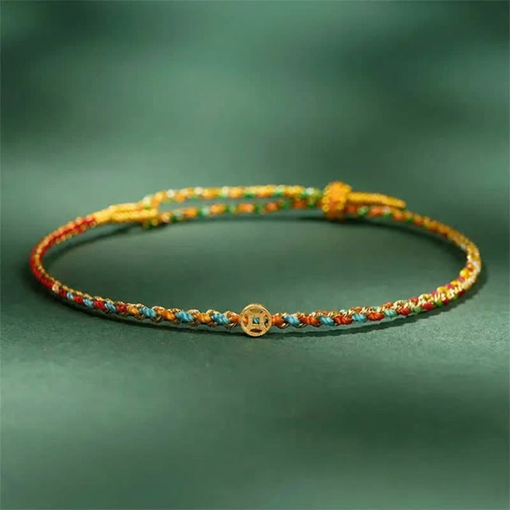 Buddha Stones Pulsera protectora de hilo fino y colorido, tejida a mano. - 4,7–7,5 pulgadas (12–19 cm) - image 0