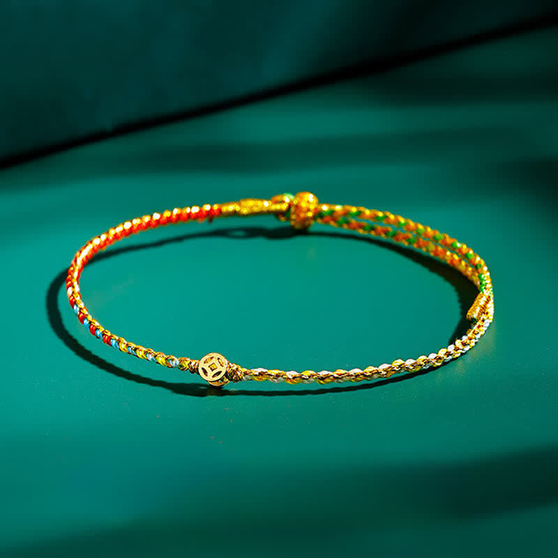 Buddha Stones Pulsera protectora de hilo fino y colorido, tejida a mano. - image 1