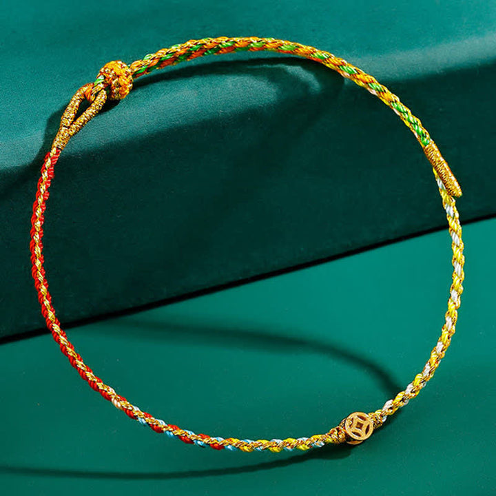 Buddha Stones Pulsera protectora de hilo fino y colorido, tejida a mano. - image 2