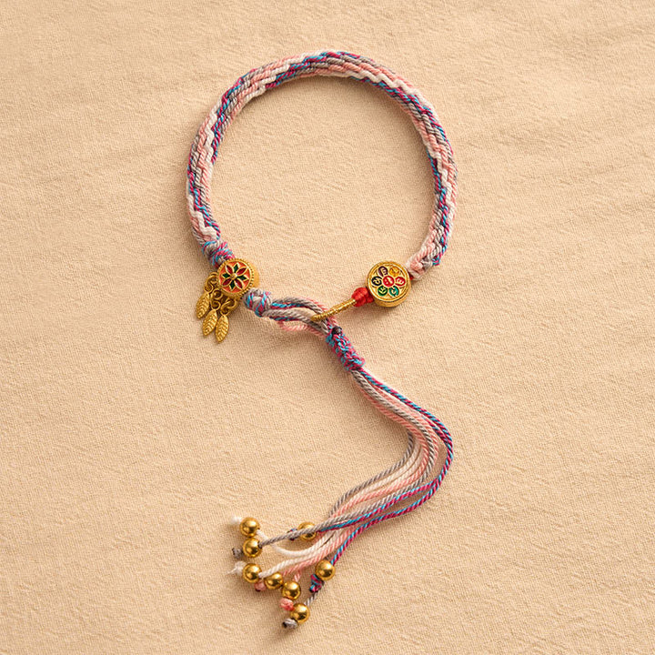 Buddha Stones Pulsera protectora de hilo rojo de cinco colores de estilo étnico - image 11