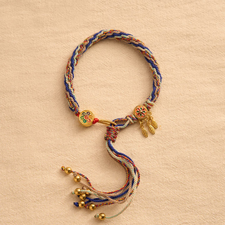 Buddha Stones Pulsera protectora de hilo rojo de cinco colores de estilo étnico - image 16
