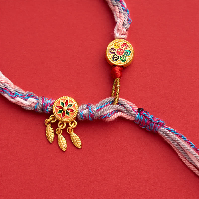 Buddha Stones Pulsera protectora de hilo rojo de cinco colores de estilo étnico - image 13