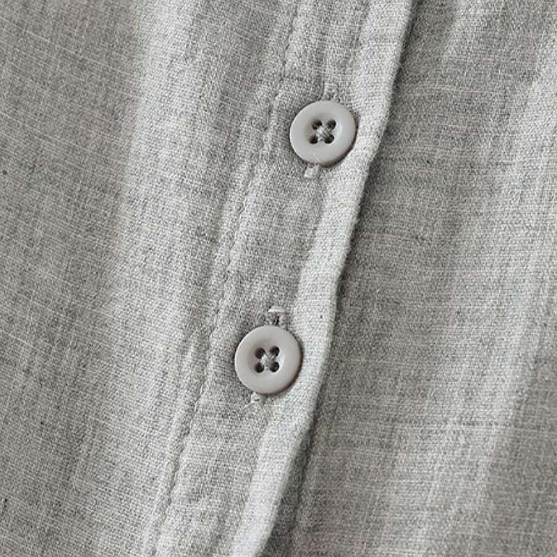 Buddha Stones Camisa de manga larga para mujer, estilo casual vintage, con botones y cuello en contraste, ideal para primavera. - image 19