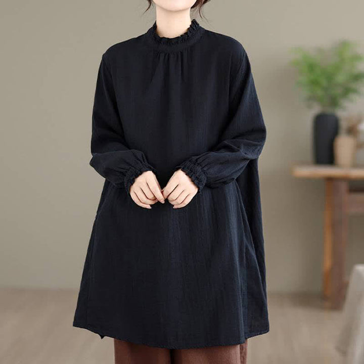 Buddha Stones Camisa túnica de manga larga para mujer, estilo casual vintage, con botones, ideal para primavera y otoño. - image 13