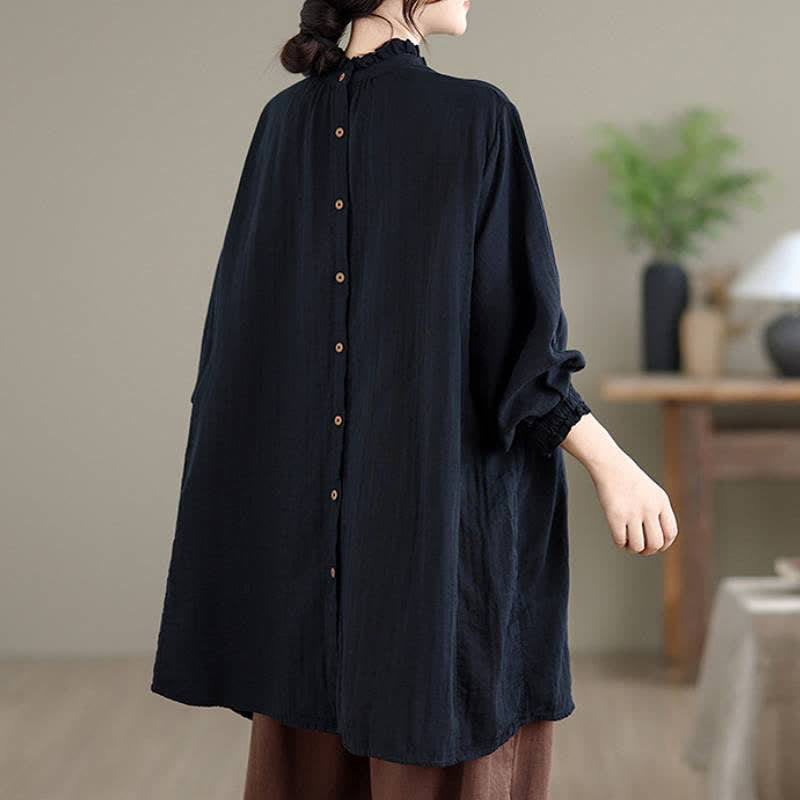 Buddha Stones Camisa túnica de manga larga para mujer, estilo casual vintage, con botones, ideal para primavera y otoño. - image 15