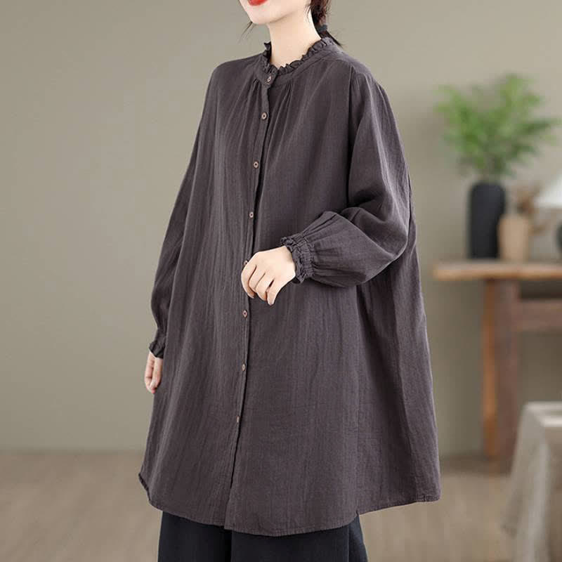 Buddha Stones Camisa túnica de manga larga para mujer, estilo casual vintage, con botones, ideal para primavera y otoño. - image 25