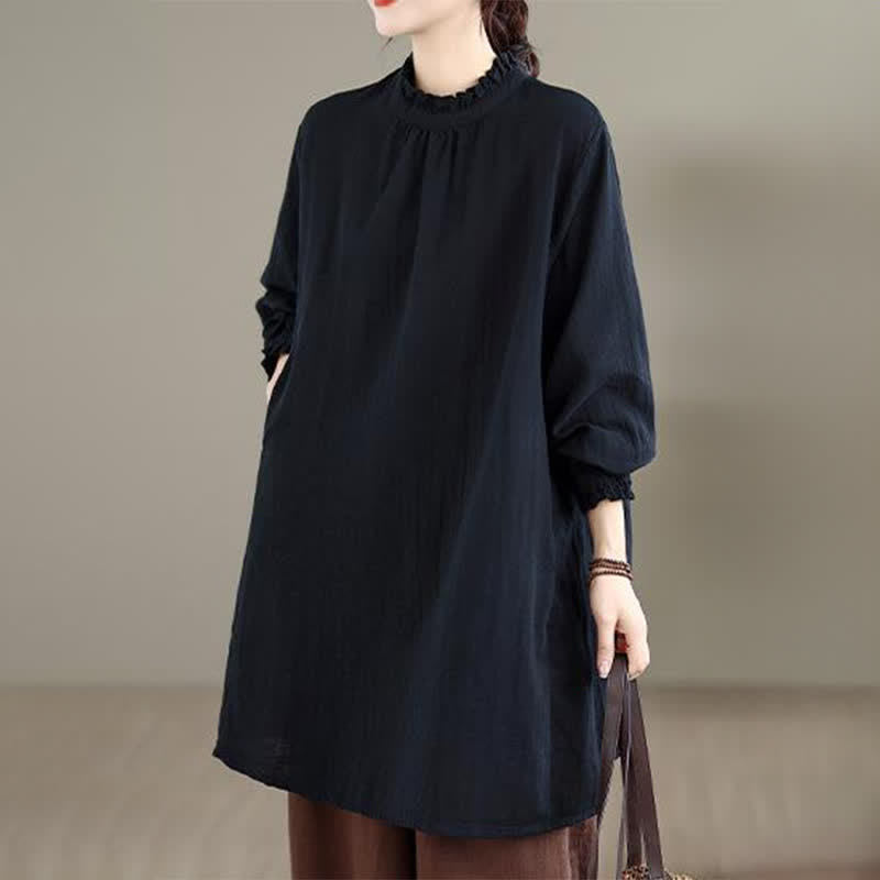 Buddha Stones Camisa túnica de manga larga para mujer, estilo casual vintage, con botones, ideal para primavera y otoño. - image 16