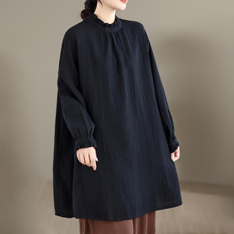 Buddha Stones Camisa túnica de manga larga para mujer, estilo casual vintage, con botones, ideal para primavera y otoño. - image 17