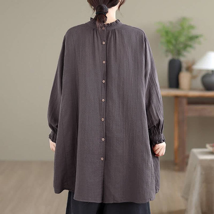 Buddha Stones Camisa túnica de manga larga para mujer, estilo casual vintage, con botones, ideal para primavera y otoño. - image 23