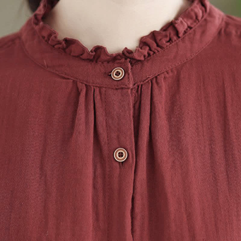 Buddha Stones Camisa túnica de manga larga para mujer, estilo casual vintage, con botones, ideal para primavera y otoño. - image 7