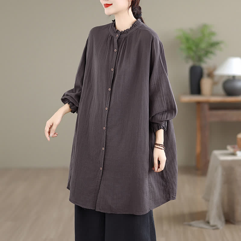 Buddha Stones Camisa túnica de manga larga para mujer, estilo casual vintage, con botones, ideal para primavera y otoño. - image 22