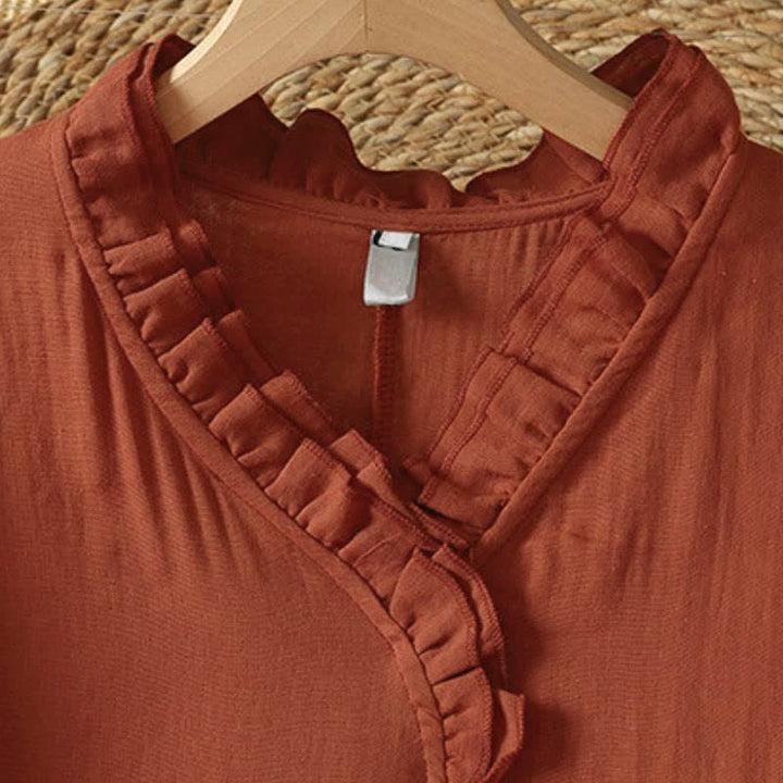 Buddha Stones Vestido largo de manga larga para mujer, estilo bohemio vintage de otoño, con cuello en V y bolsillo. - image 2