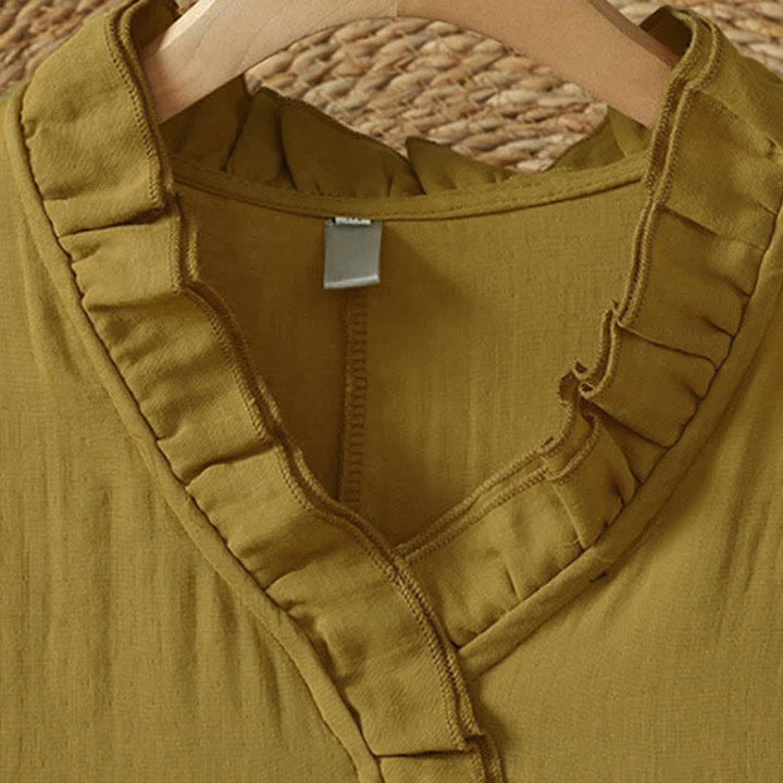 Buddha Stones Vestido largo de manga larga para mujer, estilo bohemio vintage de otoño, con cuello en V y bolsillo. - image 9