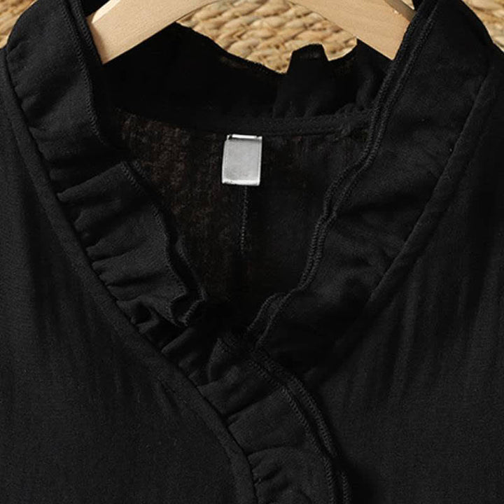 Buddha Stones Vestido largo de manga larga para mujer, estilo bohemio vintage de otoño, con cuello en V y bolsillo. - image 12