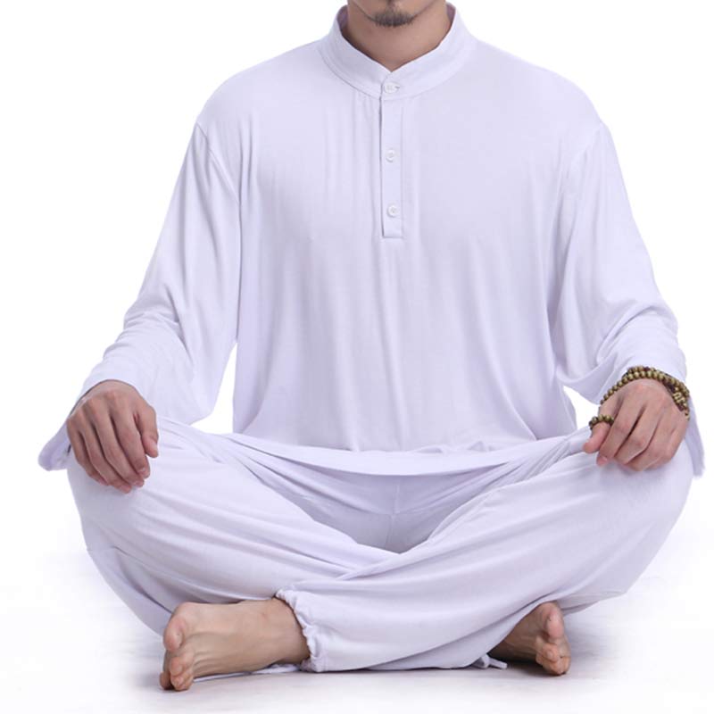 Conjunto de ropa para hombre, Buddha Stones , meditación, oración, Zen espiritual, Tai Chi, práctica de Yoga - Blanco - US/UK/AU44，EU54 (3XL) - image 12