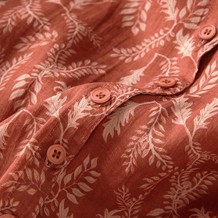 Vestido midi de manga corta con estampado floral en contraste de colores y estampado de Buddha Stones, con bolsillos. - image 22