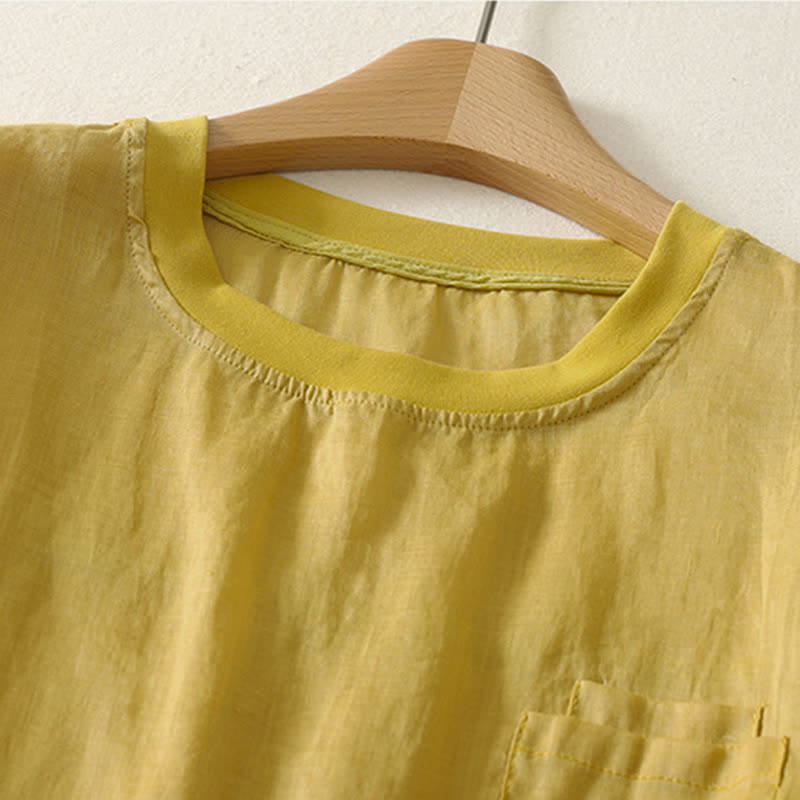 Camiseta de manga corta para mujer con bordado informal de corazón rojo y Buddha Stones. - image 10