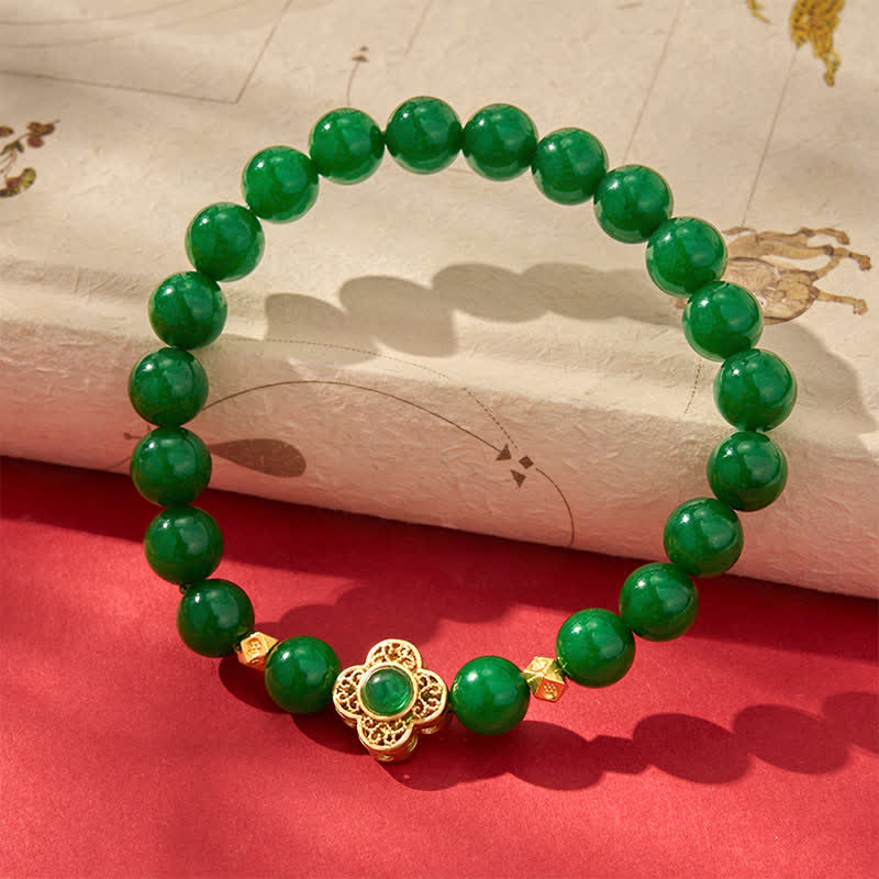 Buddha Stones Pulsera protectora de cuentas de jade y cuarcita natural - image 2