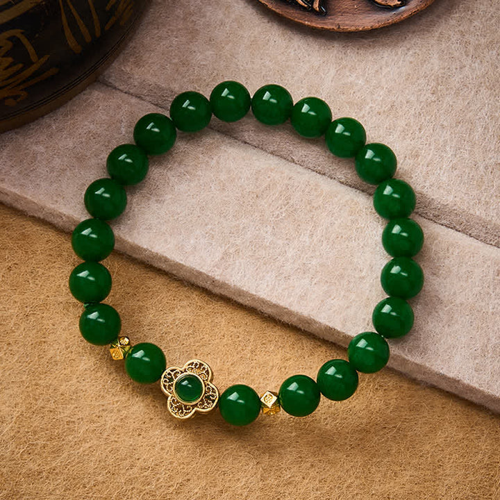 Buddha Stones Pulsera protectora de cuentas de jade y cuarcita natural - image 1